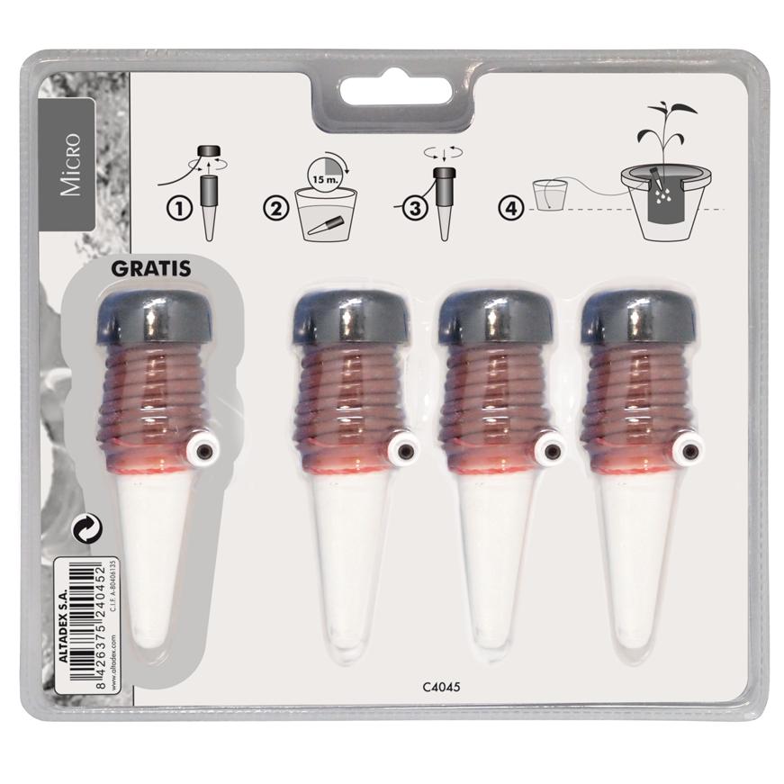 Cônes d'arrosage en céramique pour pots de fleurs 4 unités Aquacontrol