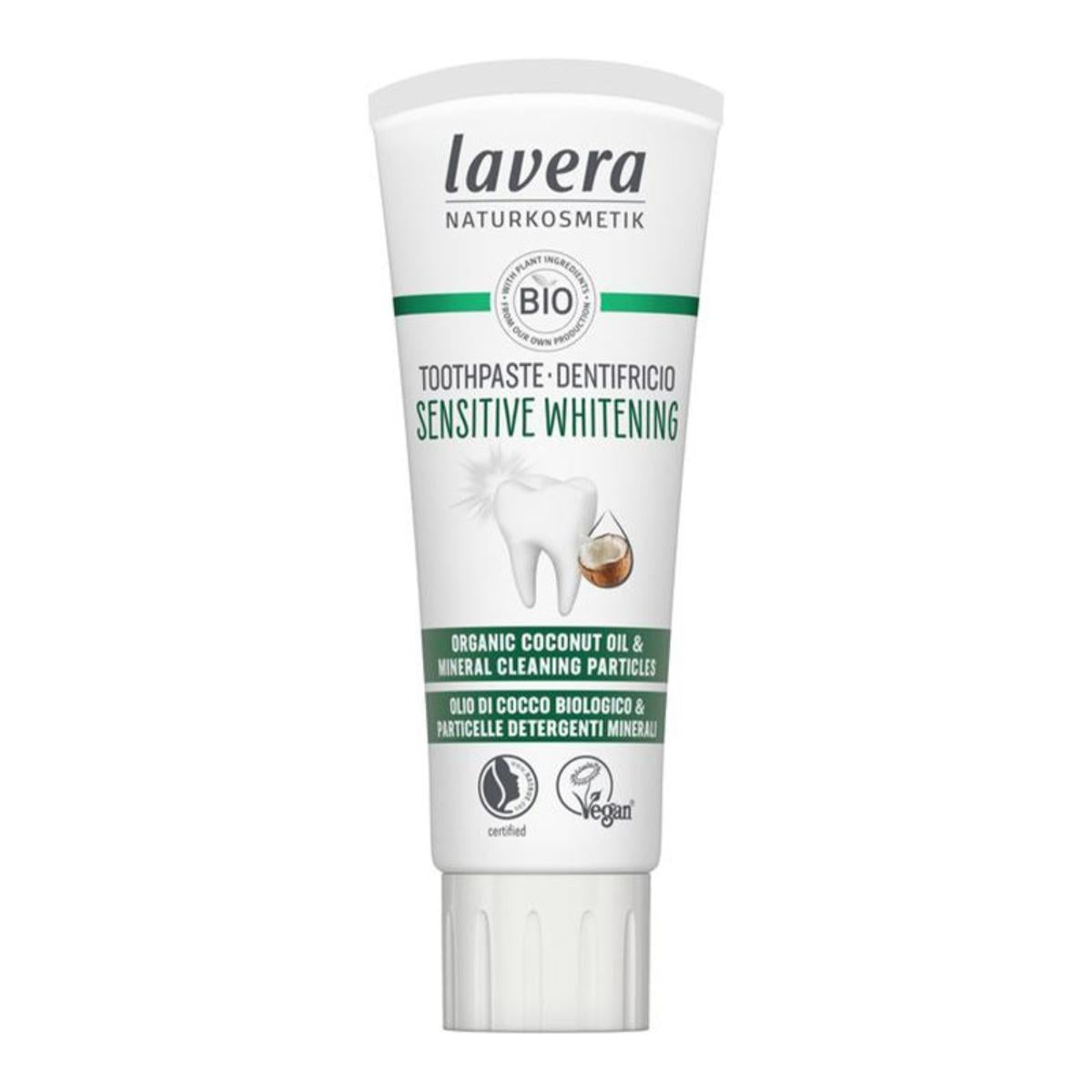 Zahnpasta für empfindliche Zähne mit Kokosnuss & Fluorid, Lavera 75 ml