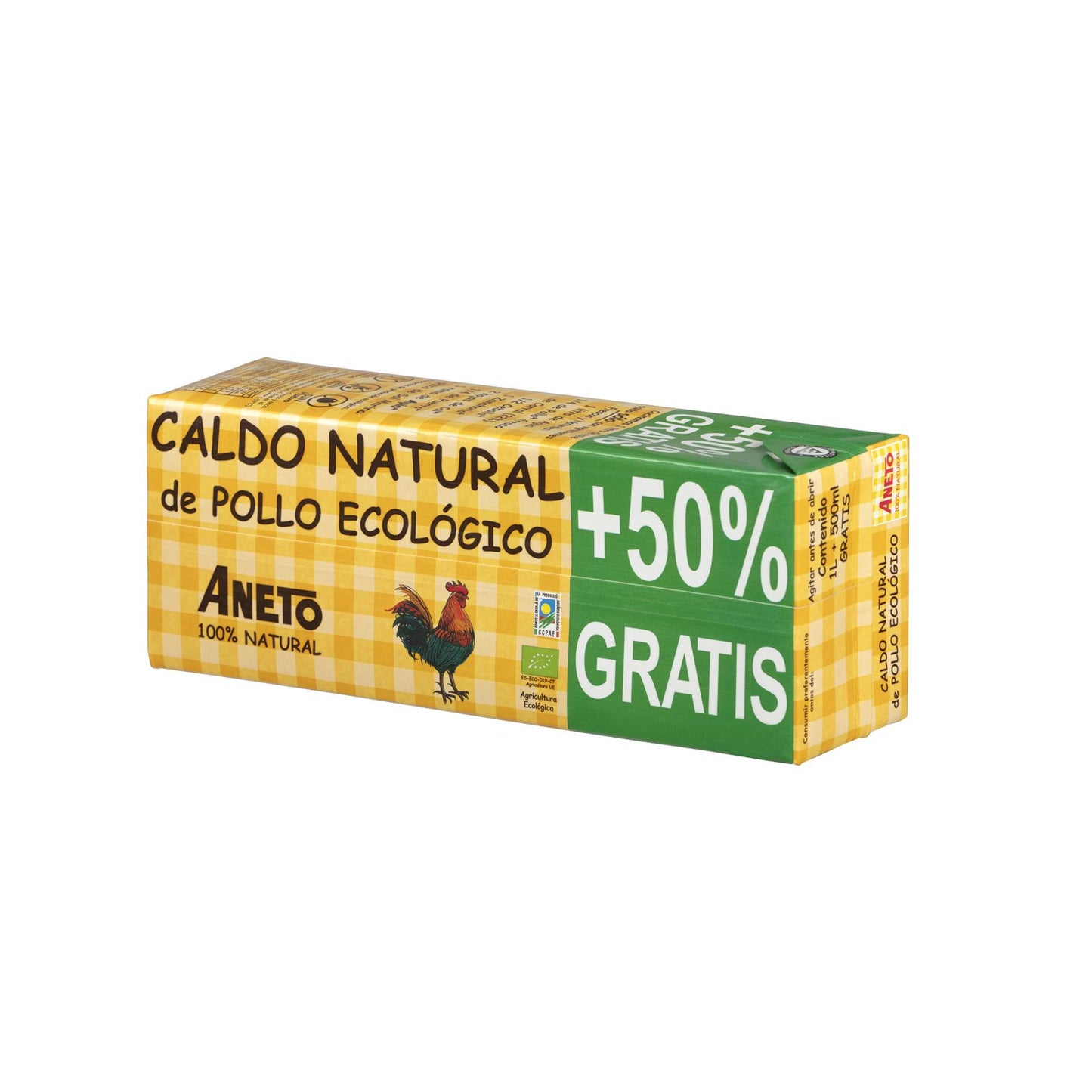 Caldo Natural de Pollo Eco Aneto 1L + 500 ml GRATIS