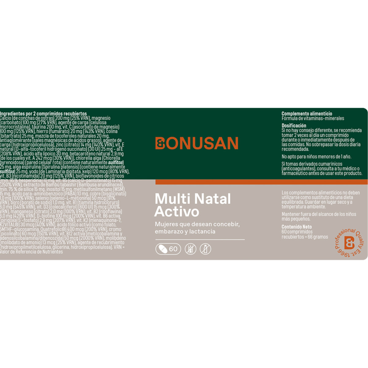 Pack 2x Multi Natal Activo, Bonusan, 60 comprimés