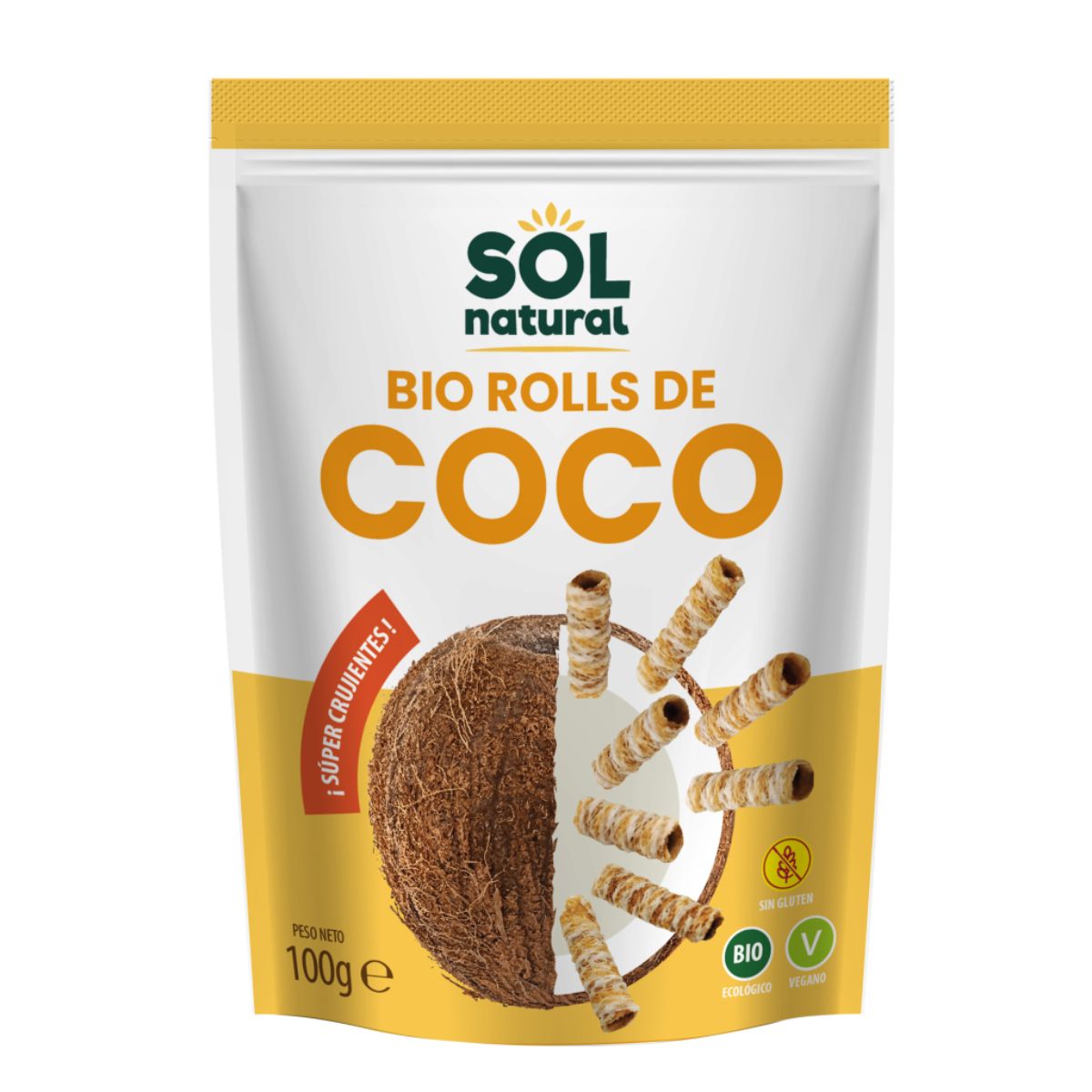Rotoli di cocco croccanti Bio Sol Natural 100 g