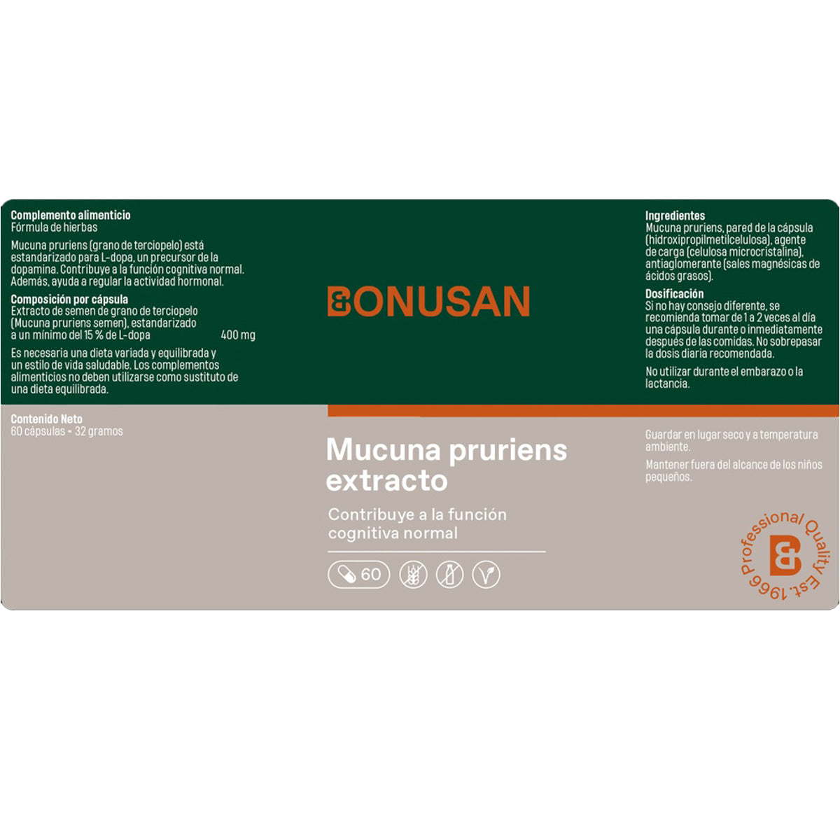 Mucuna pruriens-Extrakt Bonusan 60 Vcaps