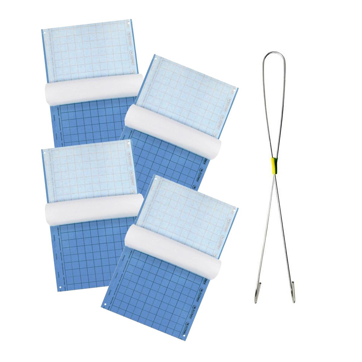 Pakket van 4 blauwe kleurapproaches voor trips + hanger Econex