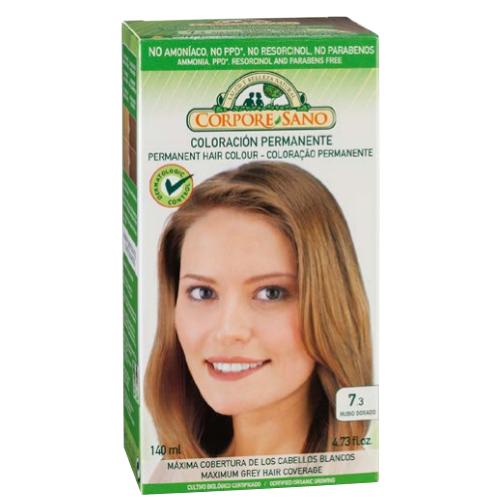 Teinture permanente n° 7.3 blond doré Corpore Sano 140 ml