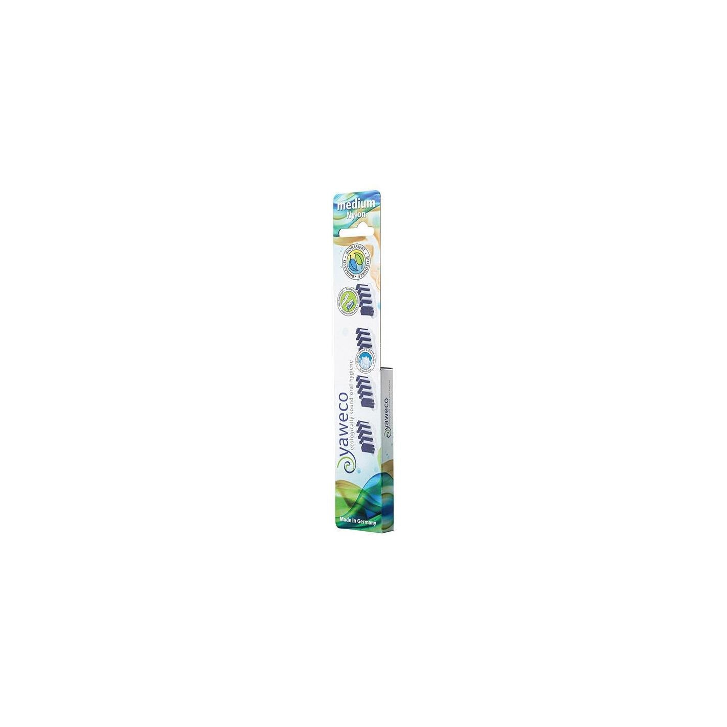 Recharges pour brosses à dents en nylon moyen 4 unités Yaweko