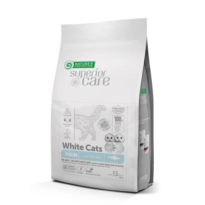 Nature's Protection Cat Superior White Cats Hareng Aliment pour chats blancs 1,5 kg