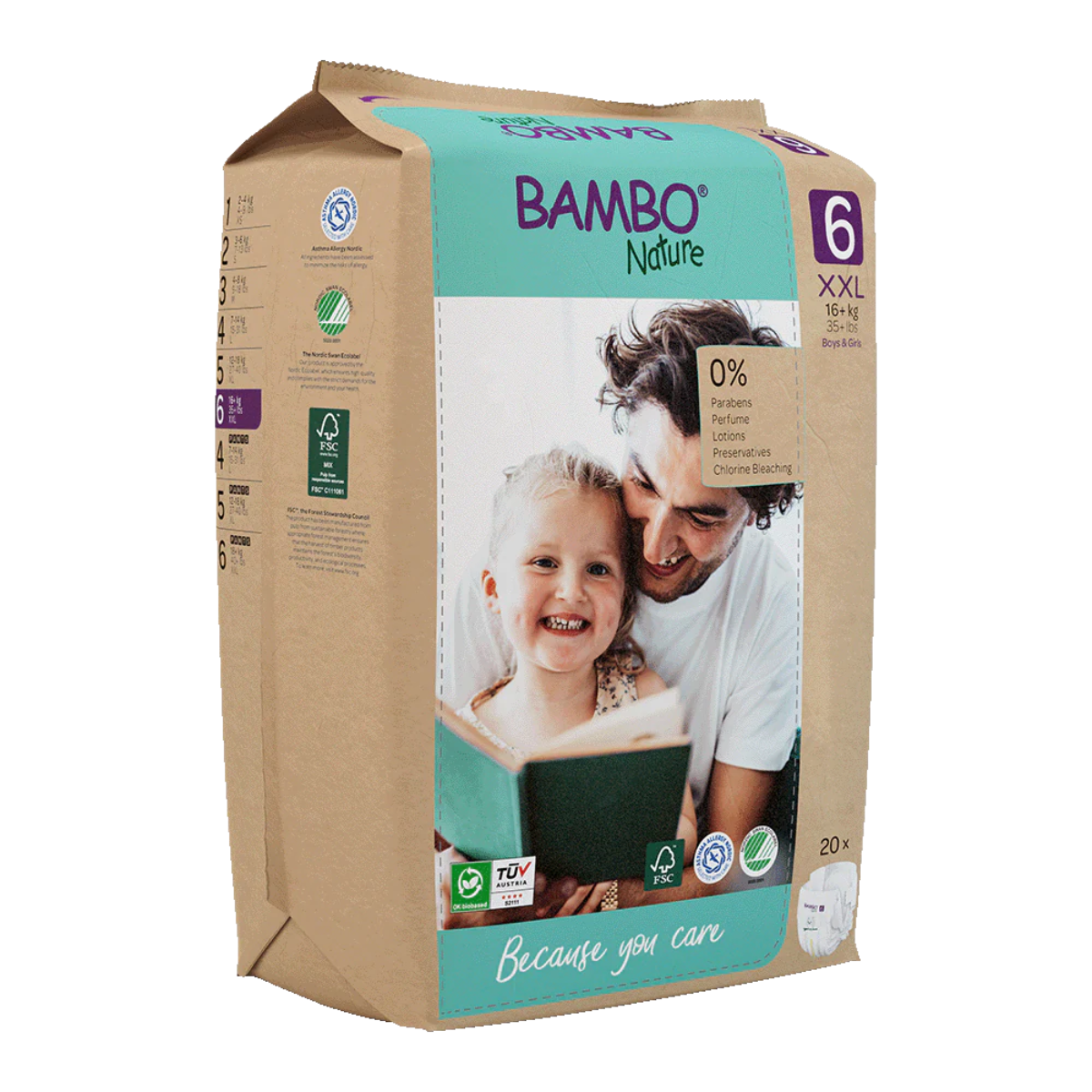 Pannolini Bambo Nature T6 (+16 kg) 20 pezzi