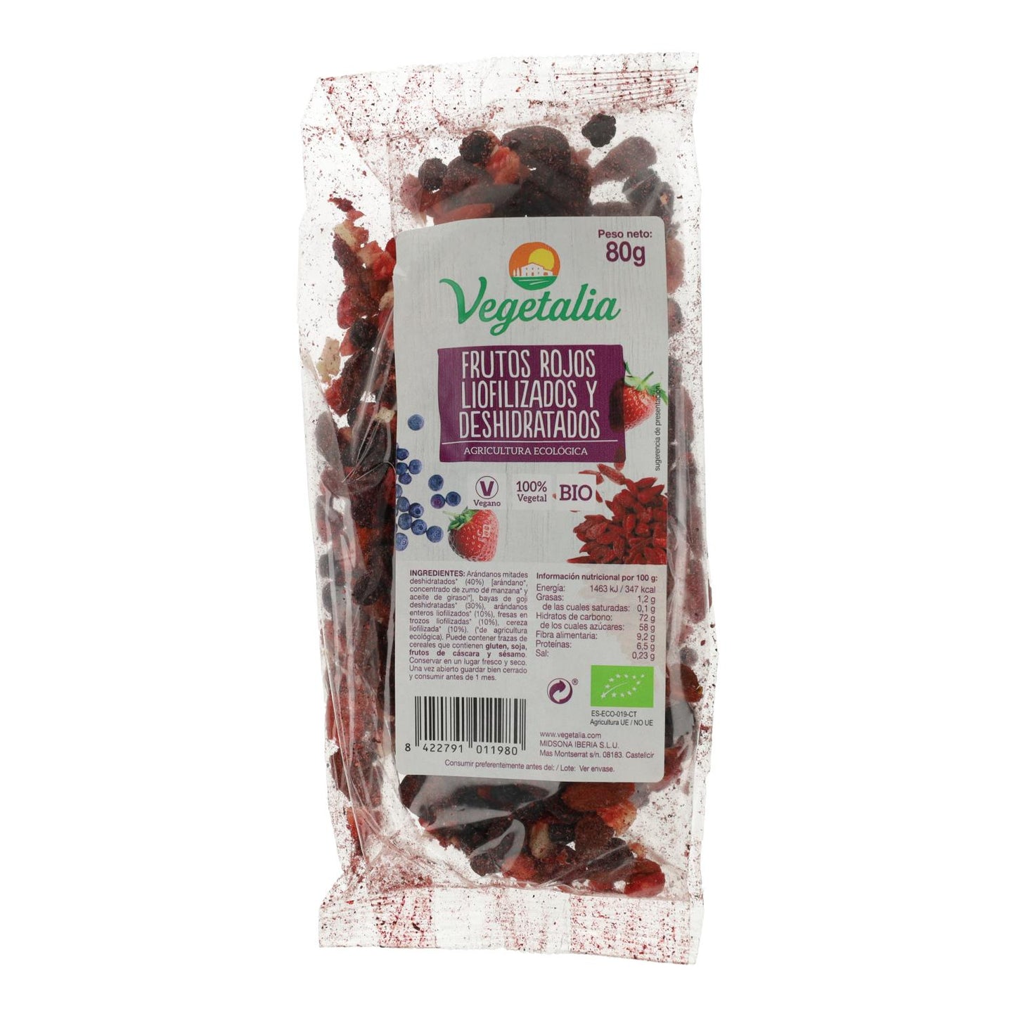 Bio-Mix gefriergetrocknete rote Früchte 80 g Vegetalia