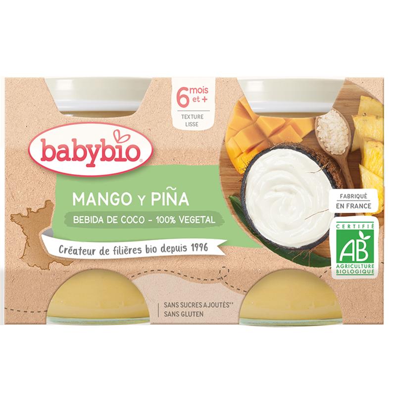 Mango, Pineapple and Coconut Drink Plant-Based Yoghurt 2x130g, Babybio
