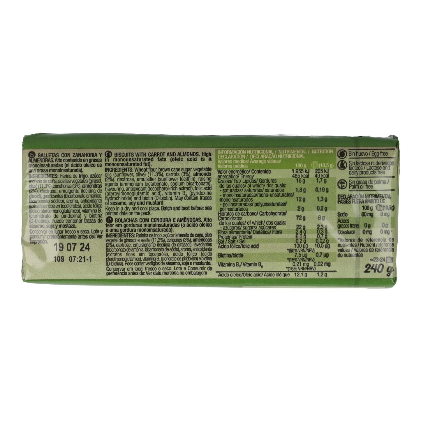 Carrot and Almond Biscuits Santiveri 240 g