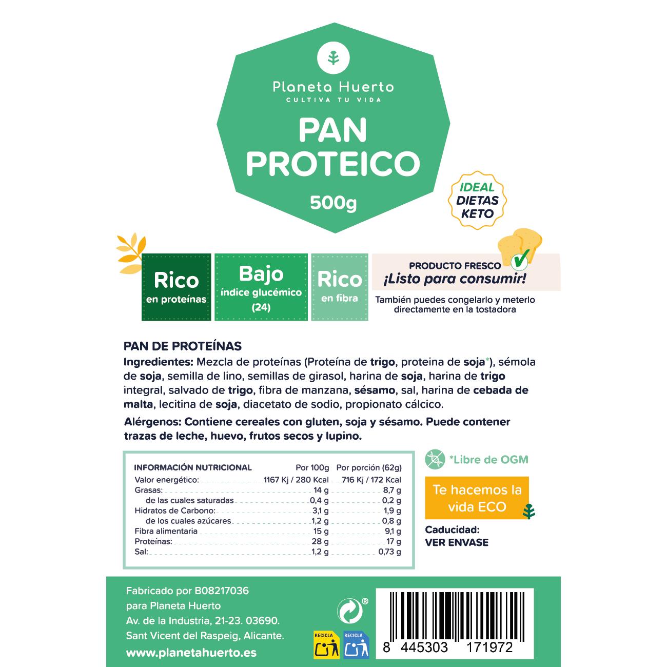 Pak 3x Planeta Huerto eiwitbrood 500 g