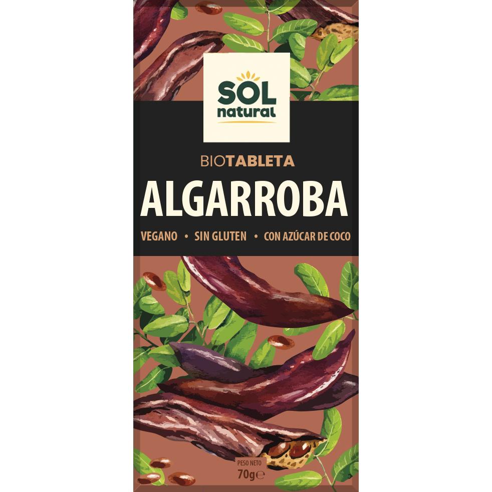 Tavoletta di cioccolato vegano di carruba biologico Sol Natural 70 g