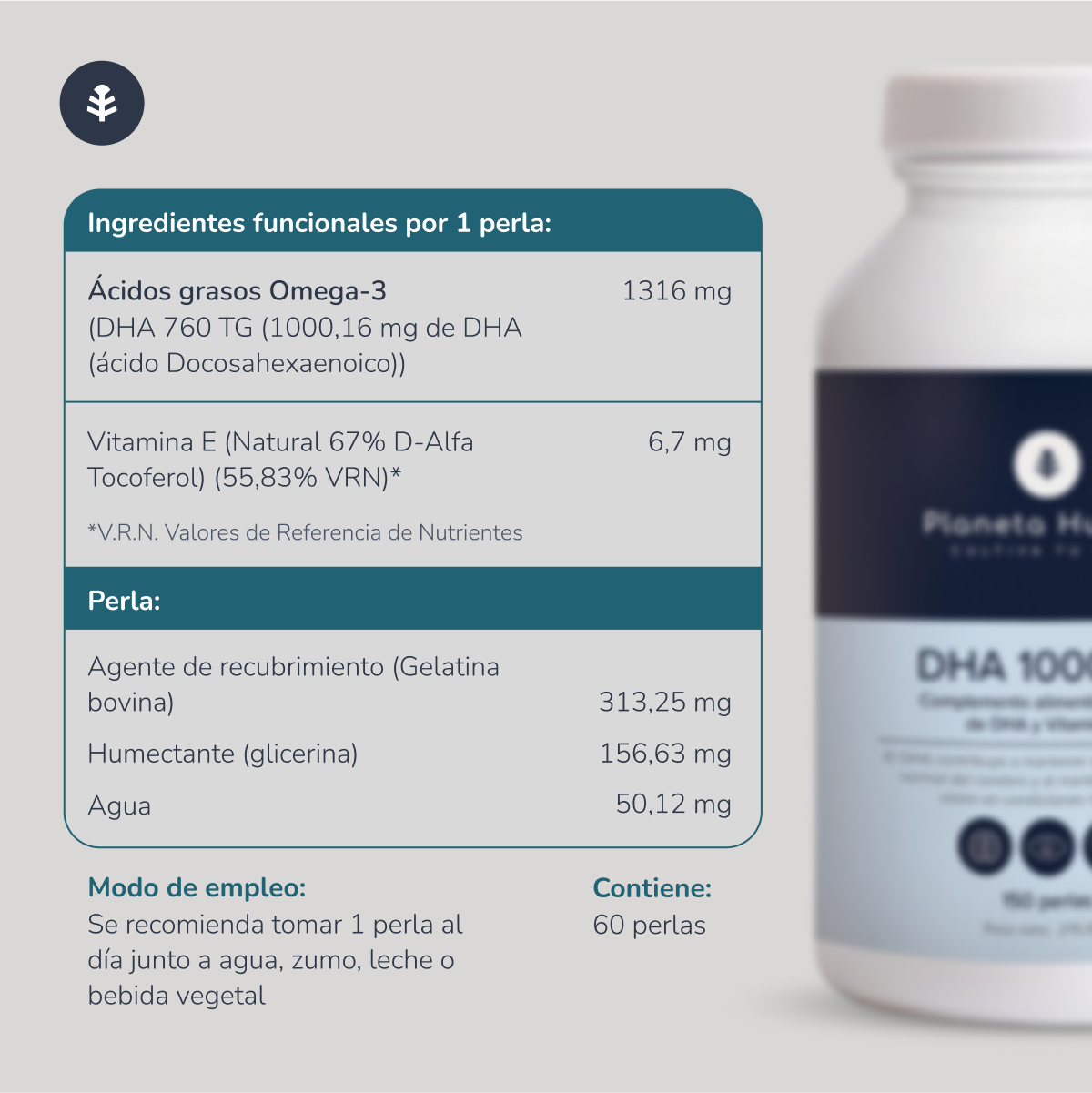 DHA 1000 mg Planeta Huerto 60 capsules