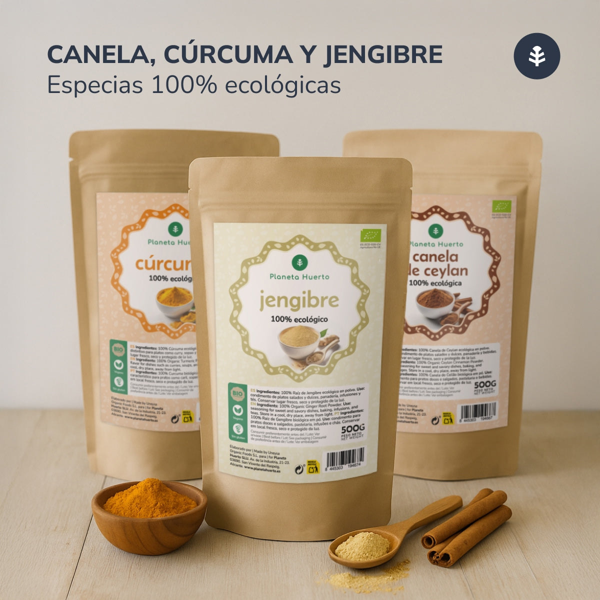 Turmeric powder ECO Planeta Huerto (200g bag)