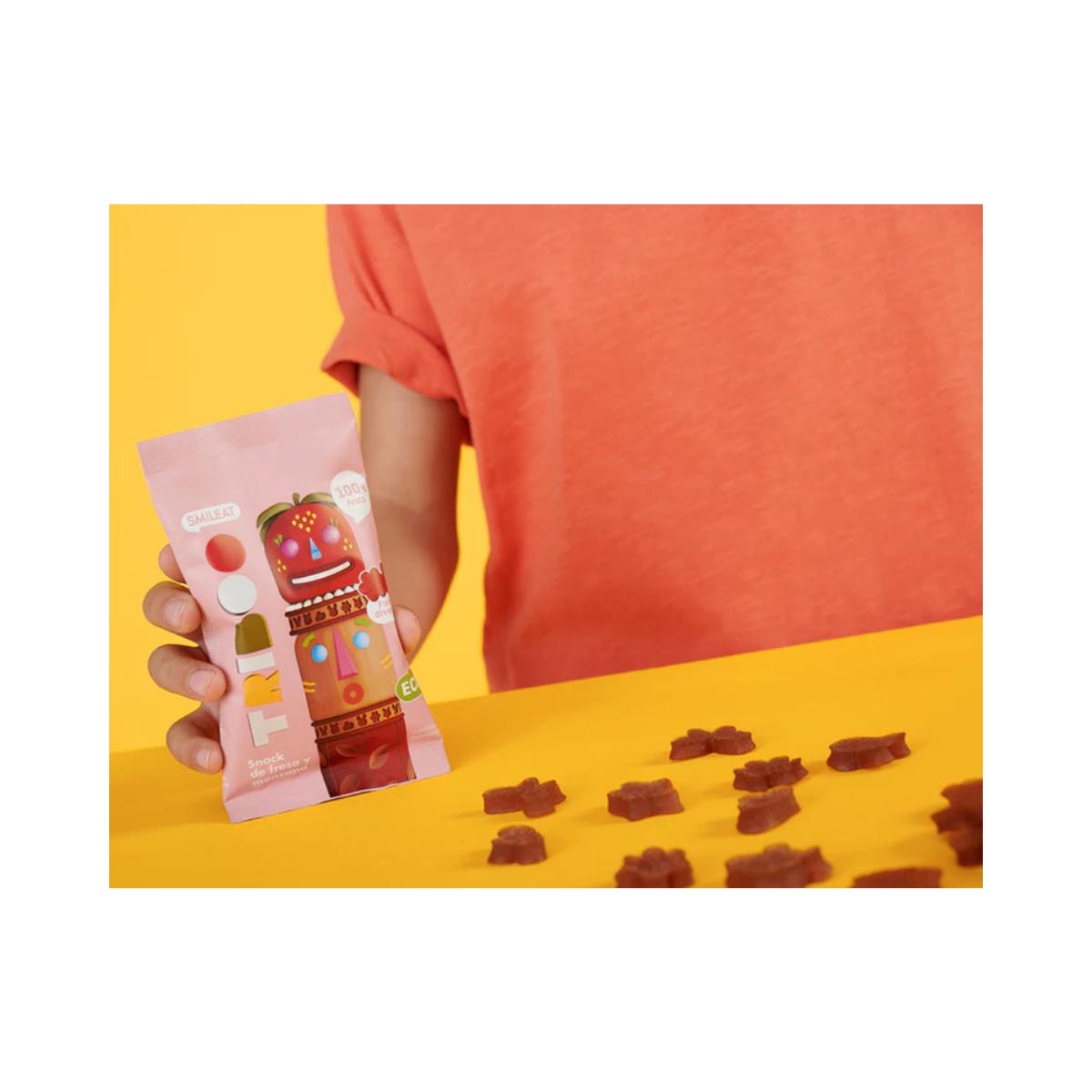 Packung mit 15 ECO-Snacks Erdbeere und Apfel 25 g, Triboo