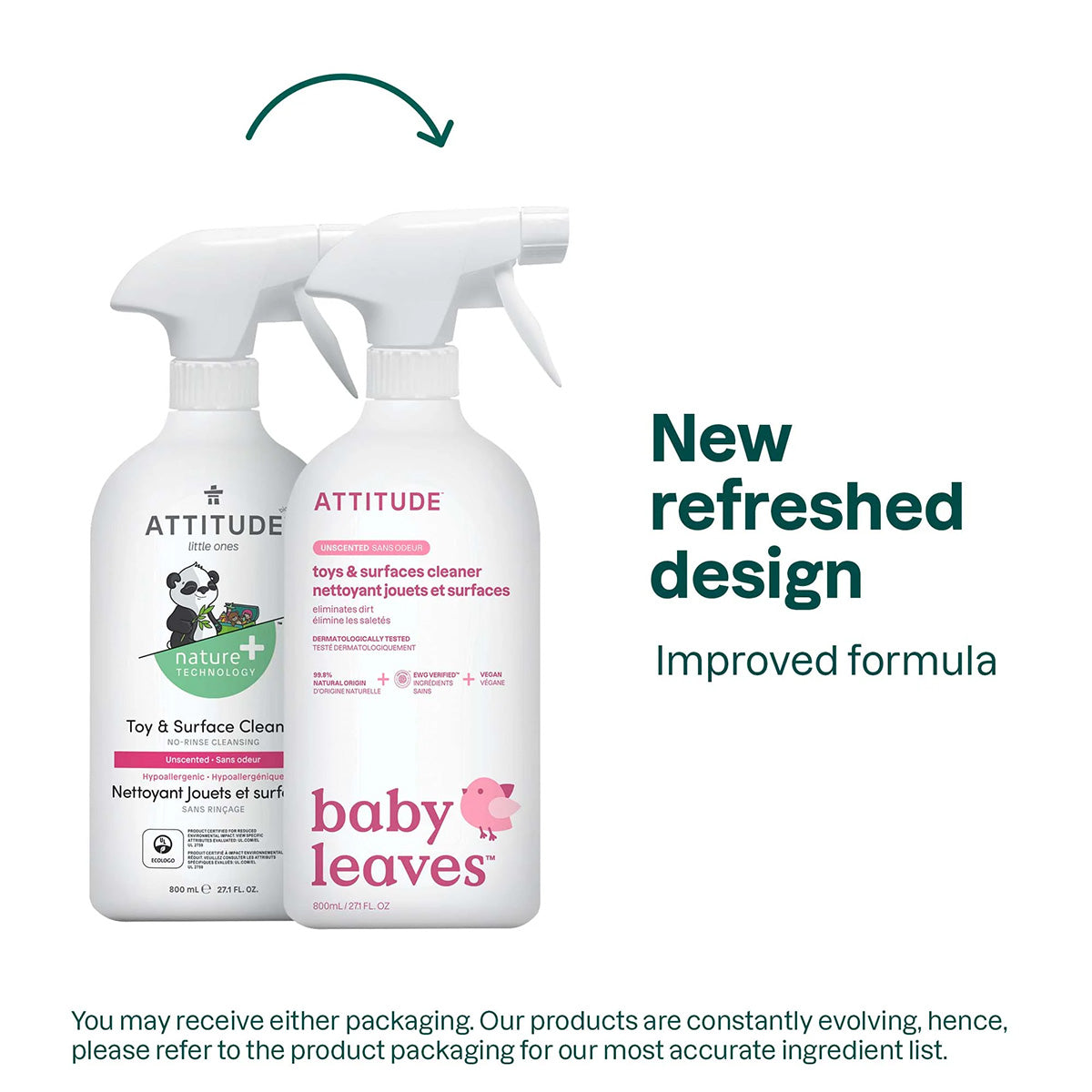 Attitude geurloze reiniger voor speelgoed en oppervlakken 800 ml