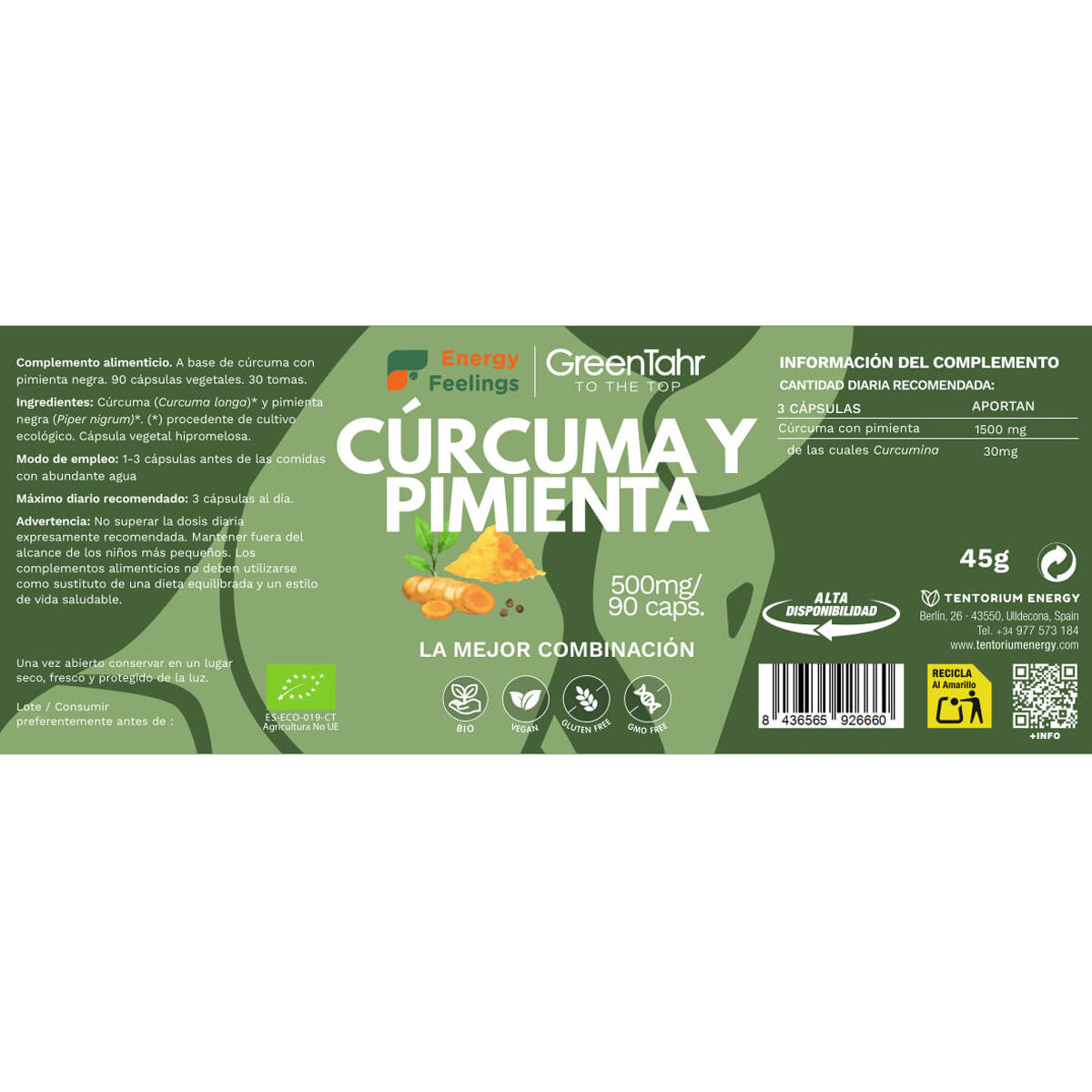 Kurkuma-Pfeffer ECO Energy Feelings 90 Kapseln