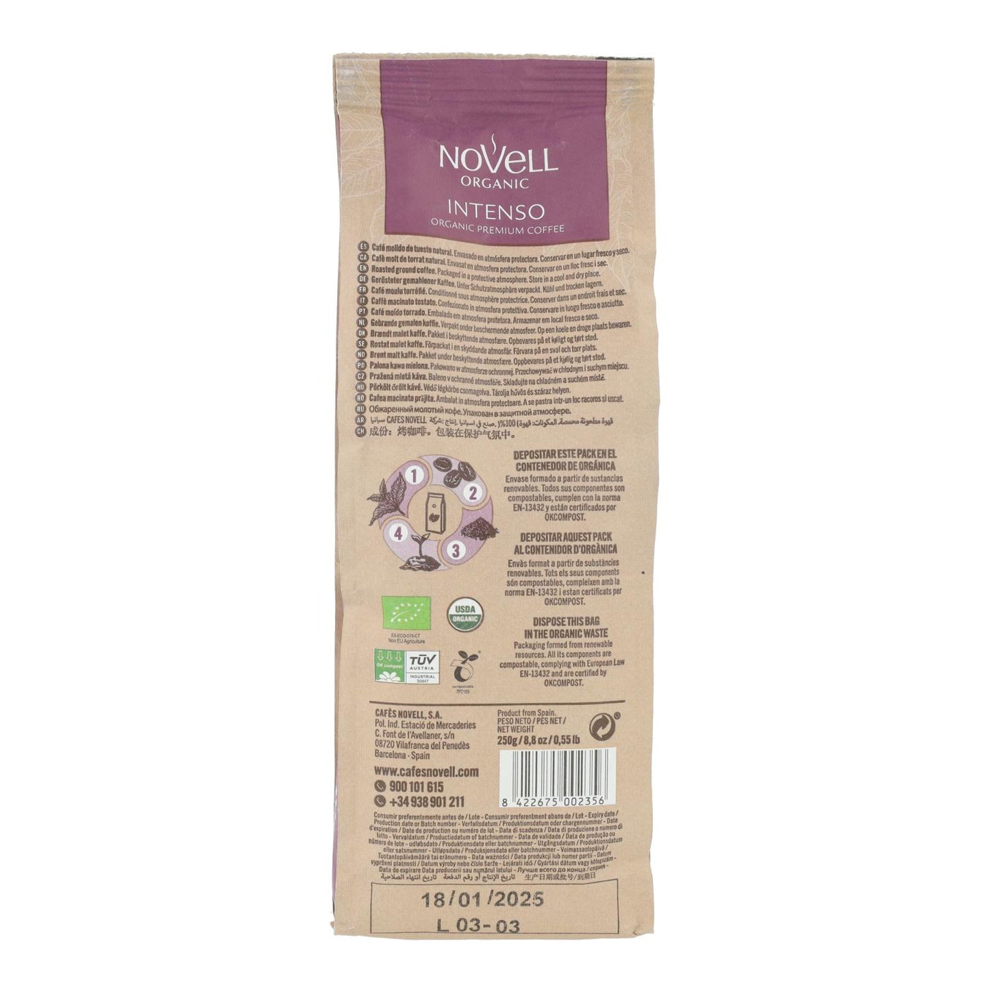Kawa mielona ekologiczna Intenso 250 g