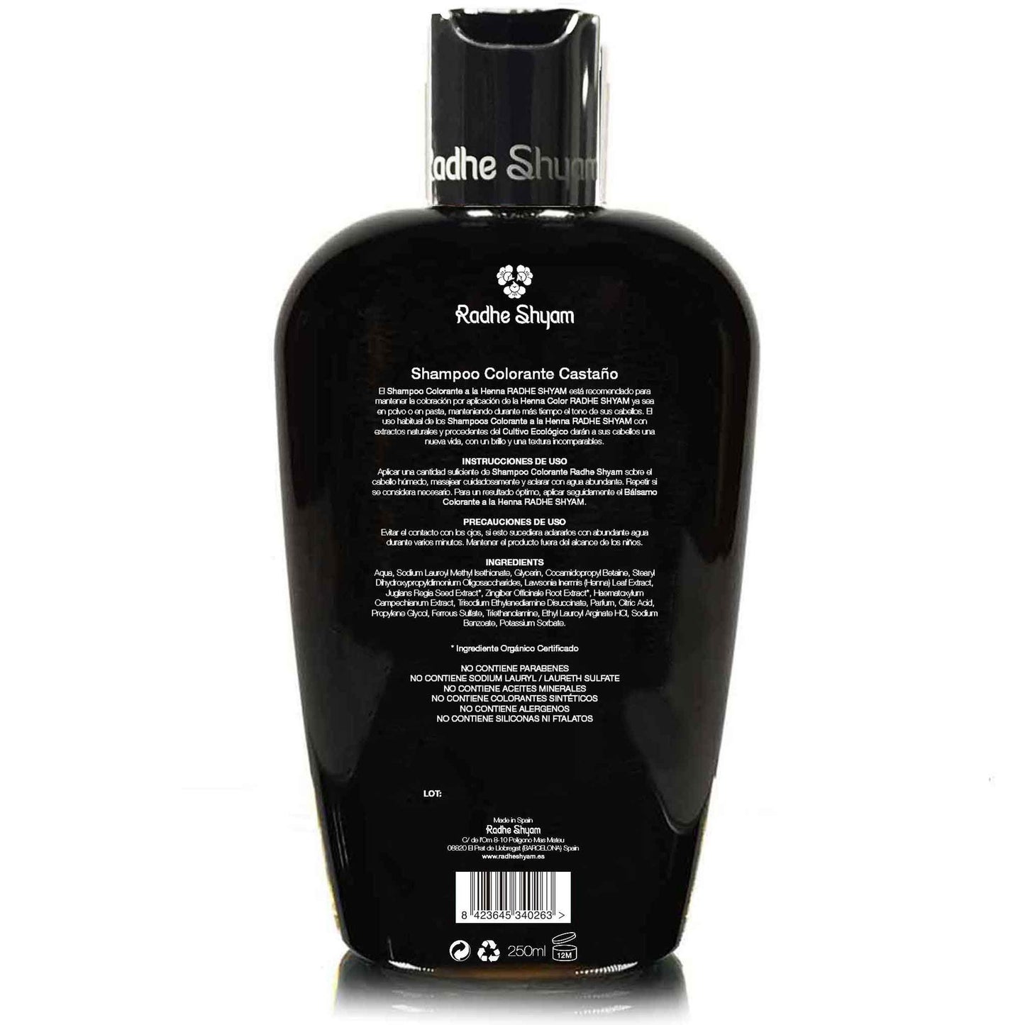 Shampoo colorante castano all'henné Radhe Shyam 250 ml