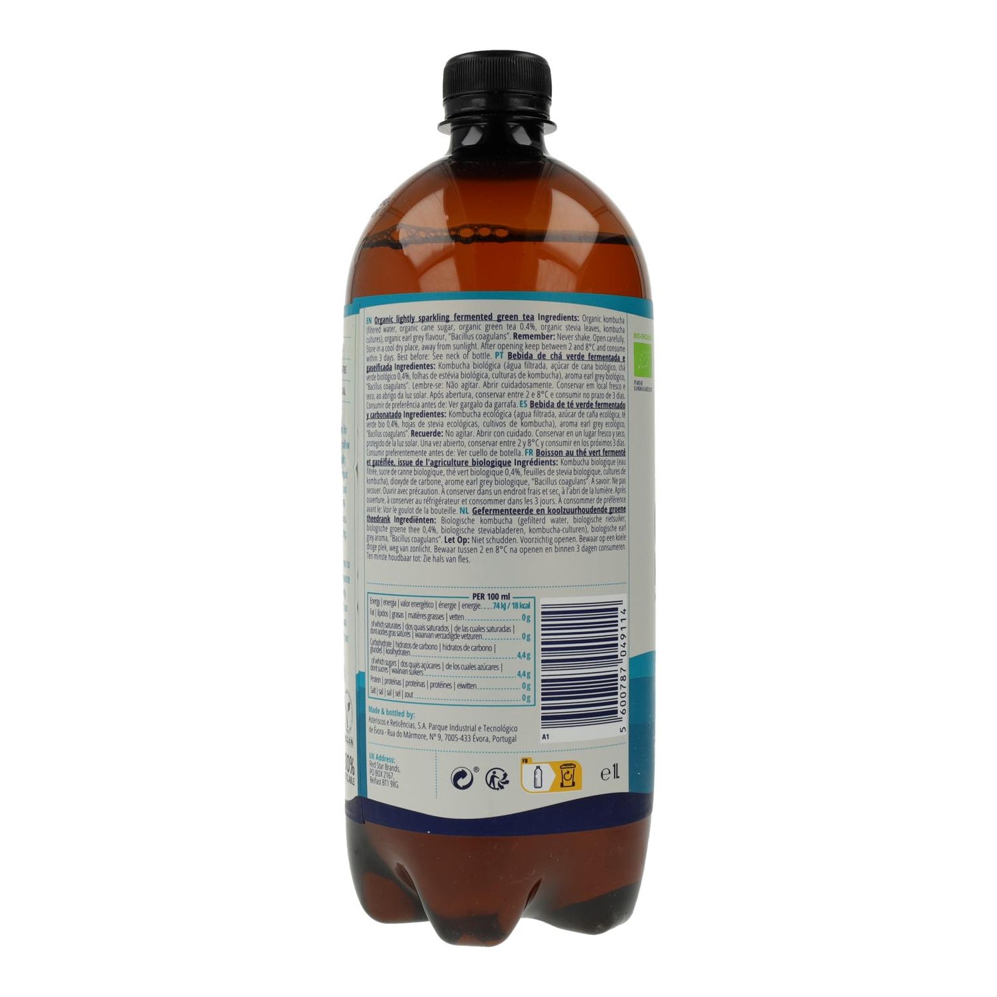 Biologische kombuchadrank Captain Kombucha 1 L