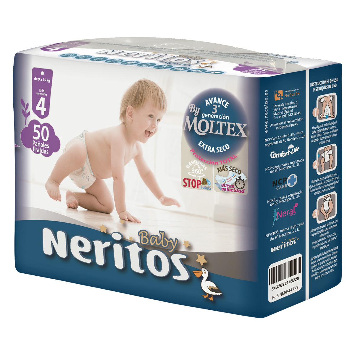 Pieluchy Neritos Baby by Moltex T4 (9-15 kg) 50 szt.