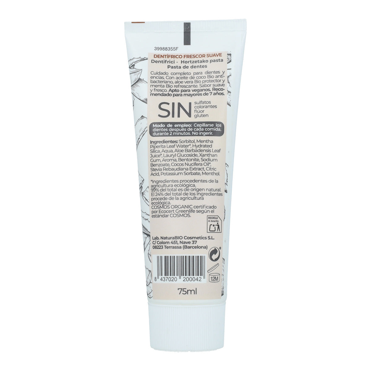 Płyn do płukania ust o delikatnym zapachu aloesu i kokosa Bio NaturaBio 75 ml