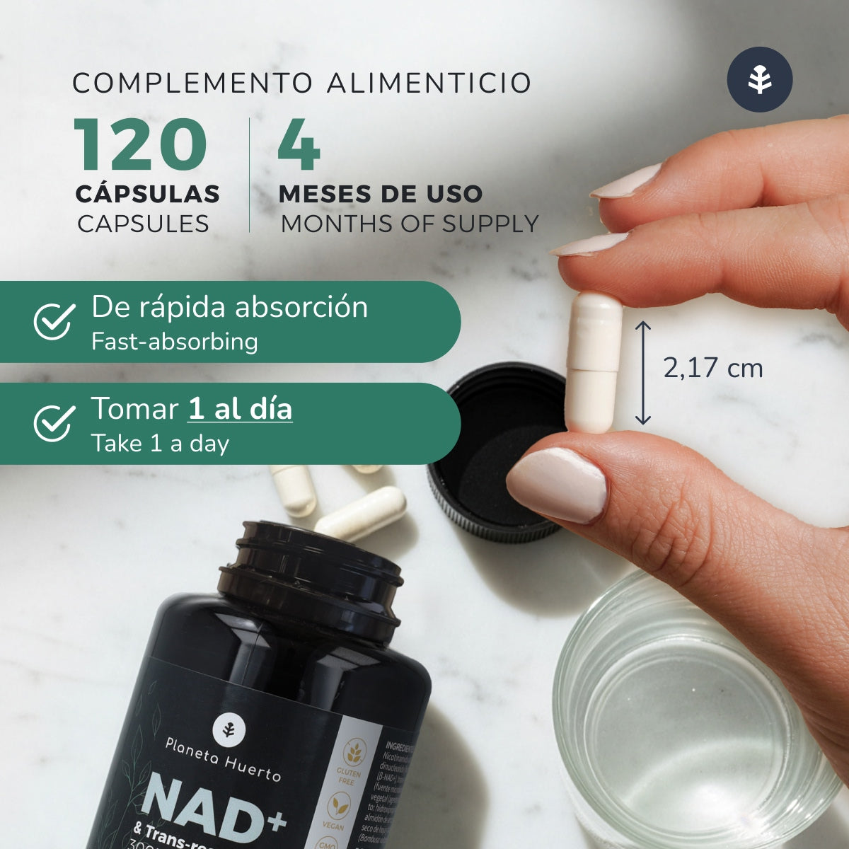 NAD+ Transresveratrol Planeta Huerto 120 capsules