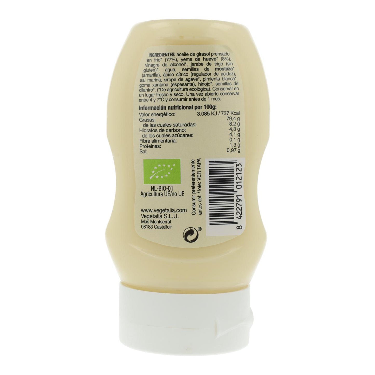 Maionese biologica in bottiglia squeeze Vegetalia 270 g
