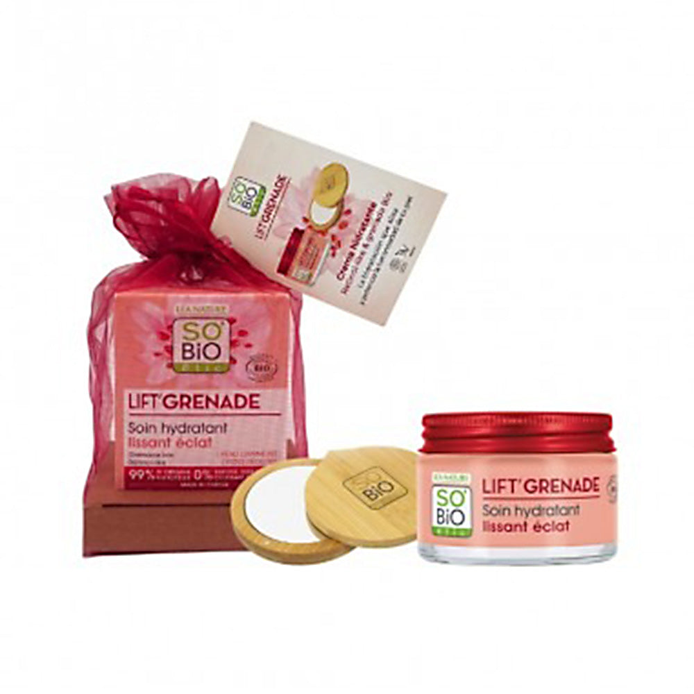 Pakket hydraterende crème Lift’Granade CADEAU spiegel SO’BiO étic