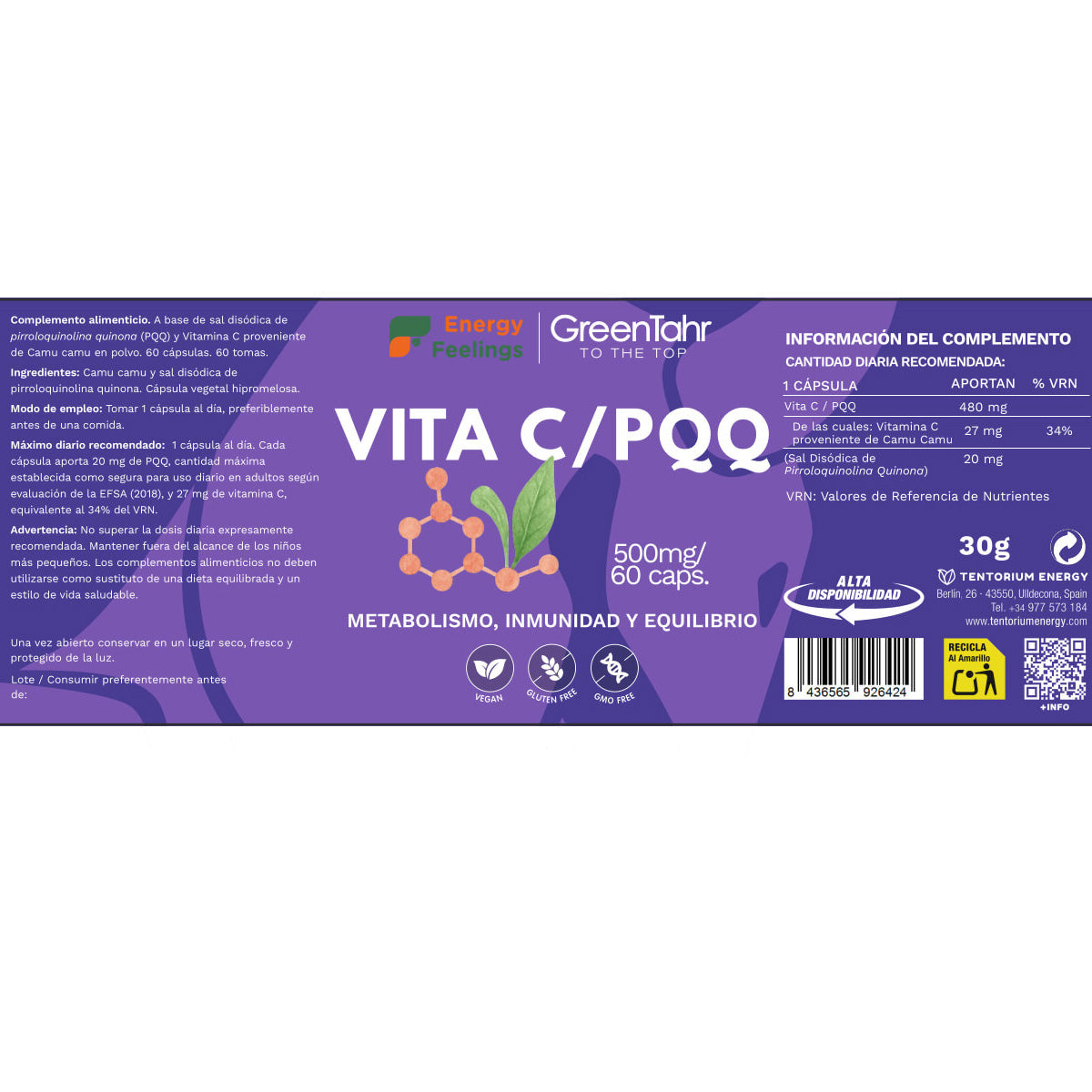 PQQ + VITA C Energy Feelings 60 Kapseln