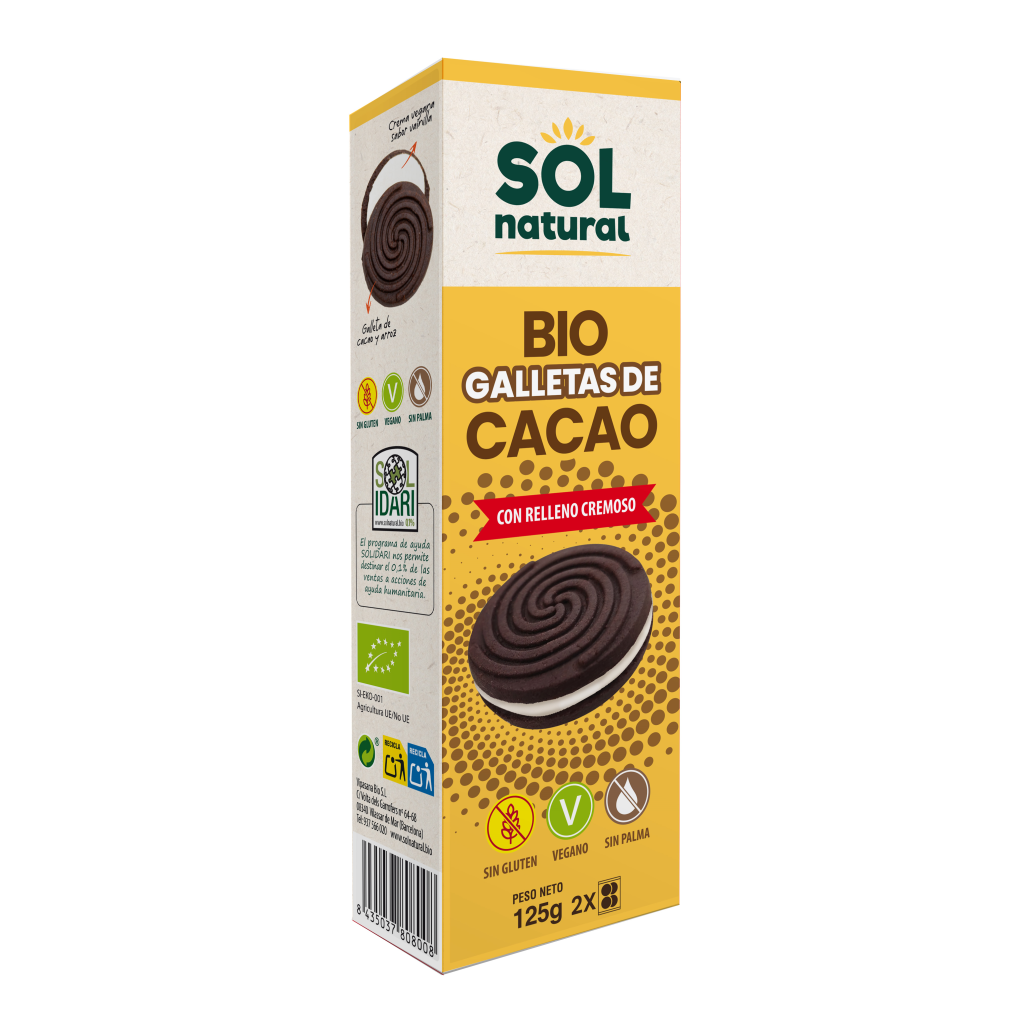 Cacaokoekjes met romige vulling BIO Sol Natural 125 g