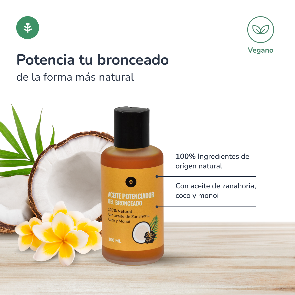 Natuurlijke bruiningsolie Planeta Huerto 100 ml