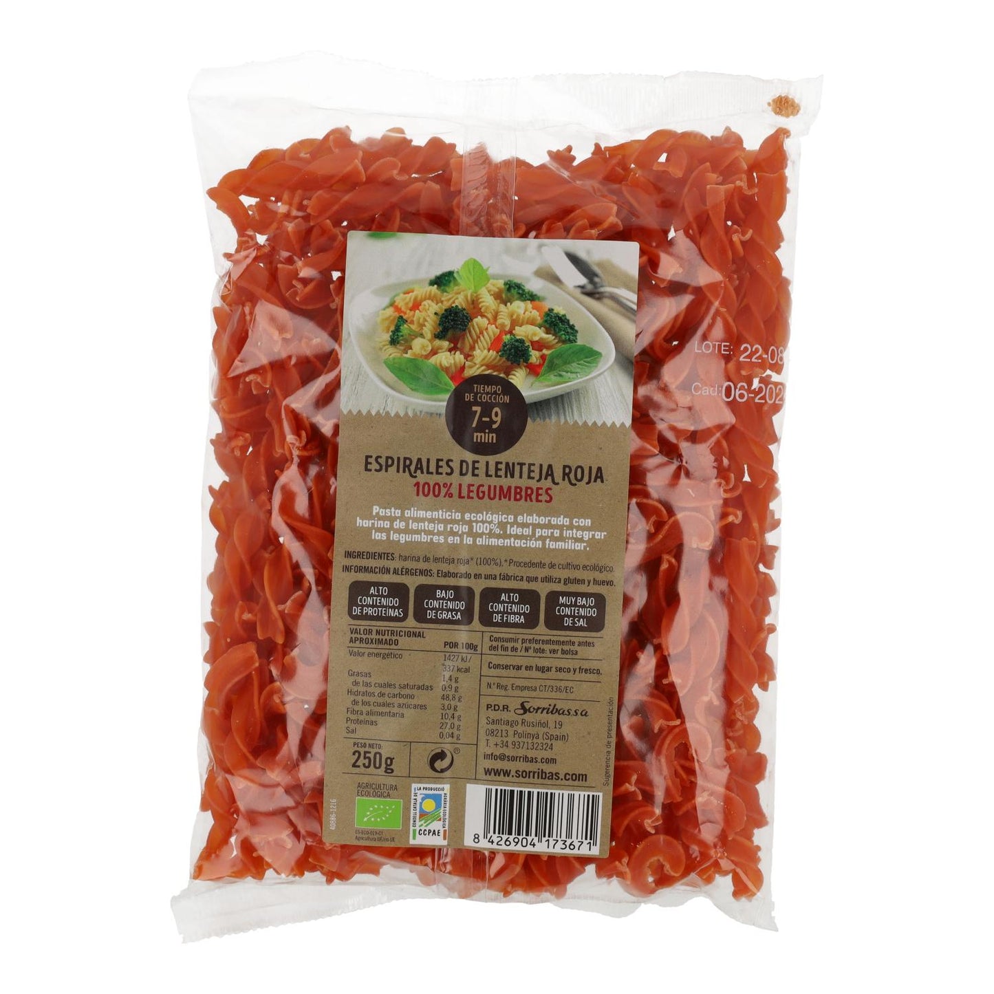 Biogra BIO red lentil spirals, 250 g