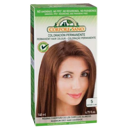 Teinture permanente n°5 châtain clair Corpore Sano 140 ml