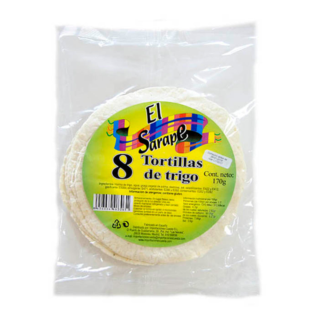Vete-tortillas 15 cm (8 st) (butiksformat) El Sarape 170 g