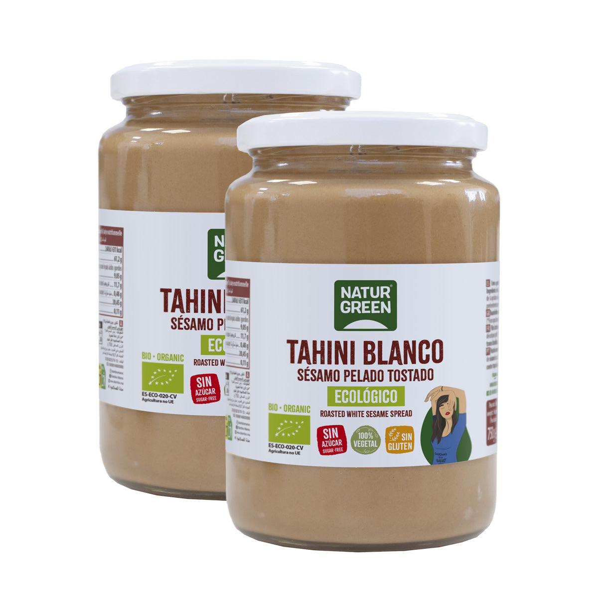 Pakket 2x geroosterde tahin Naturgreen van 800 g