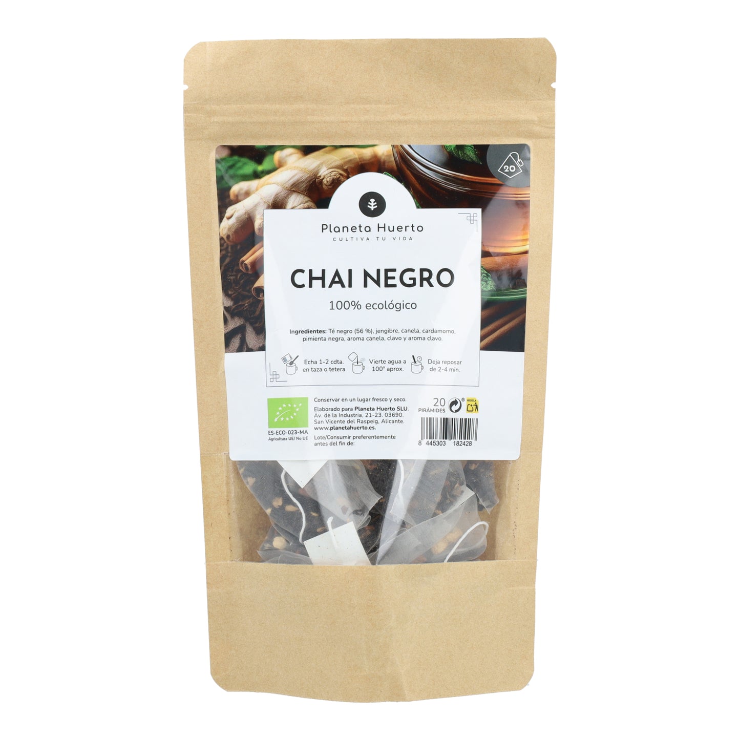 Zwarte thee Chai thee ECO Planet Orchard 20 piramides
