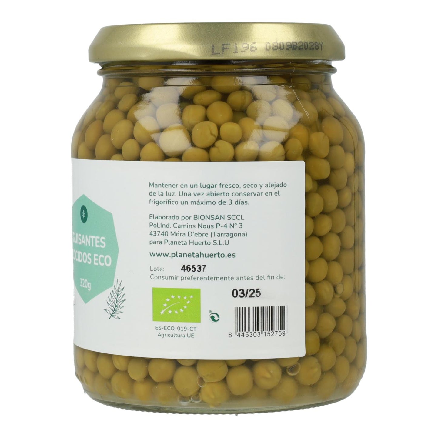 Peas ECO Planeta Huerto 320 g