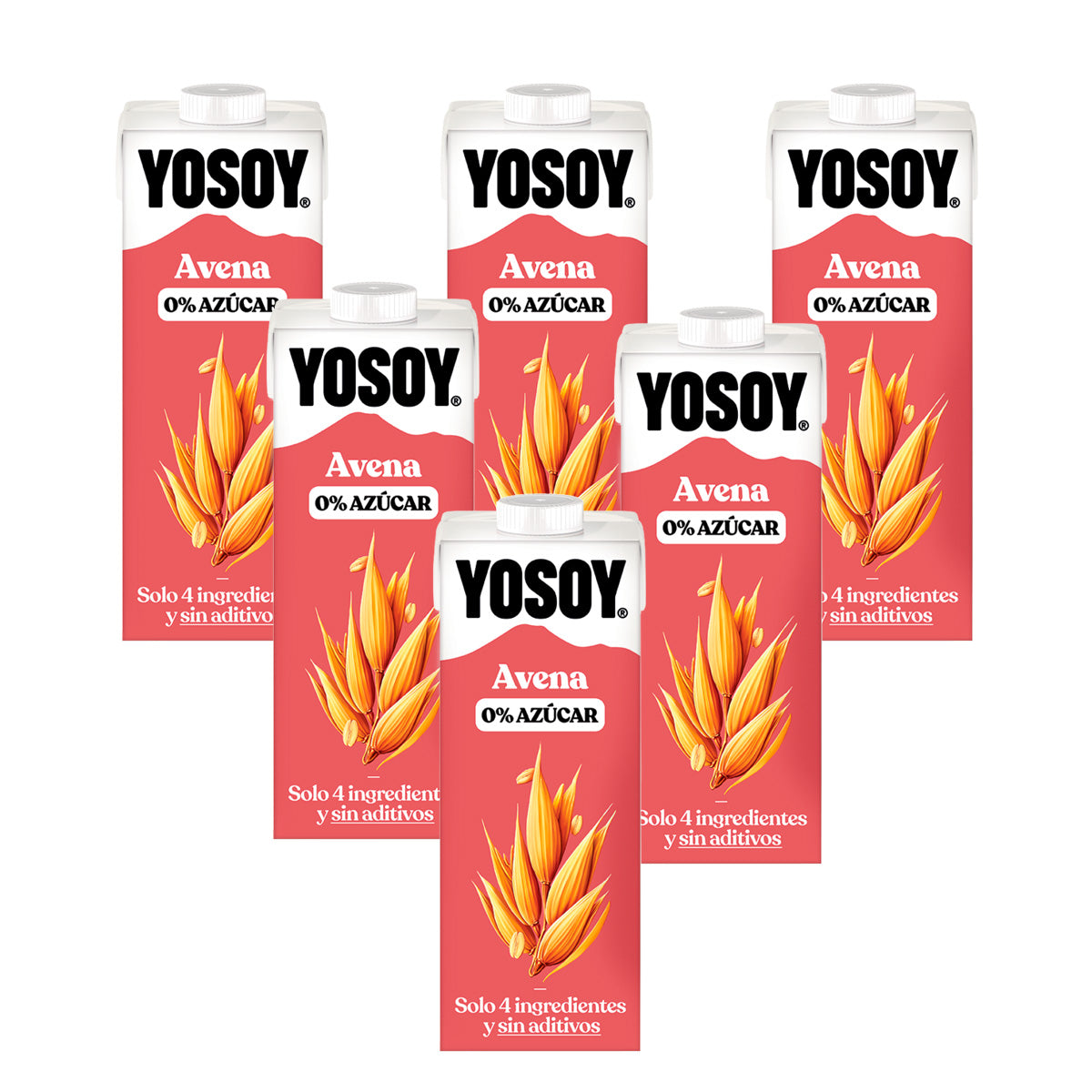 Packung mit 6 Einheiten YOSOY 0% Zucker Haferdrink 1L
