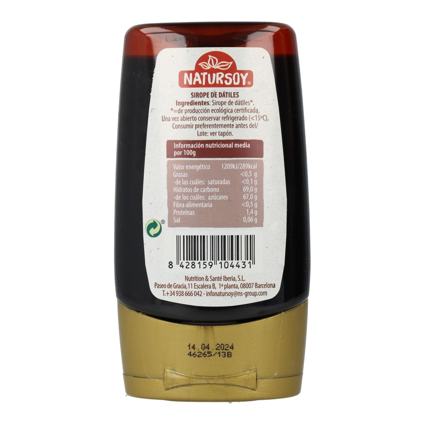 Sciroppo di datteri, 250 g. Natursoy