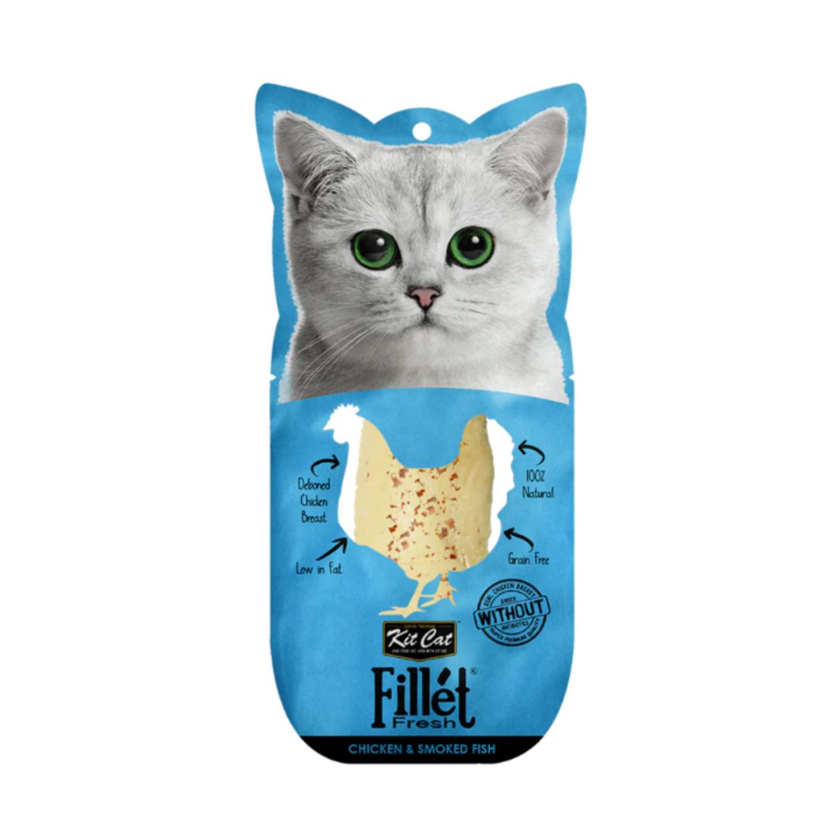 Kit Cat FilletFresh - Poulet et poisson fumé 30 g Snack naturel pour chats