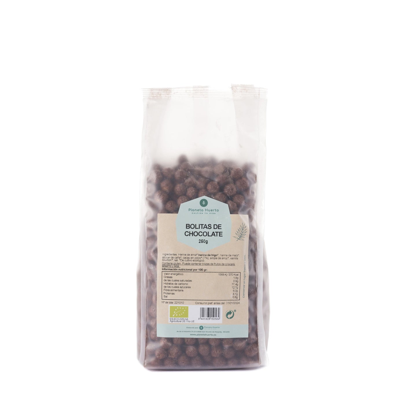Cereals chocolate balls ECO Planeta Huerto 250 g