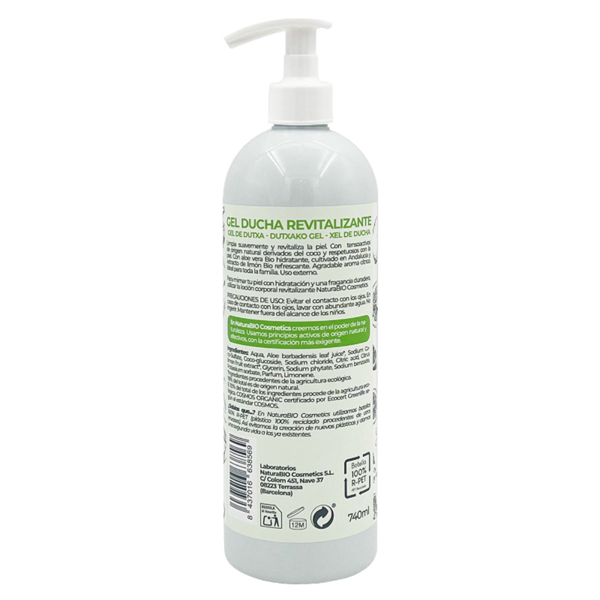 Naturabio Organic Lemon and Aloe Revitalising Shower Gel 740 ml