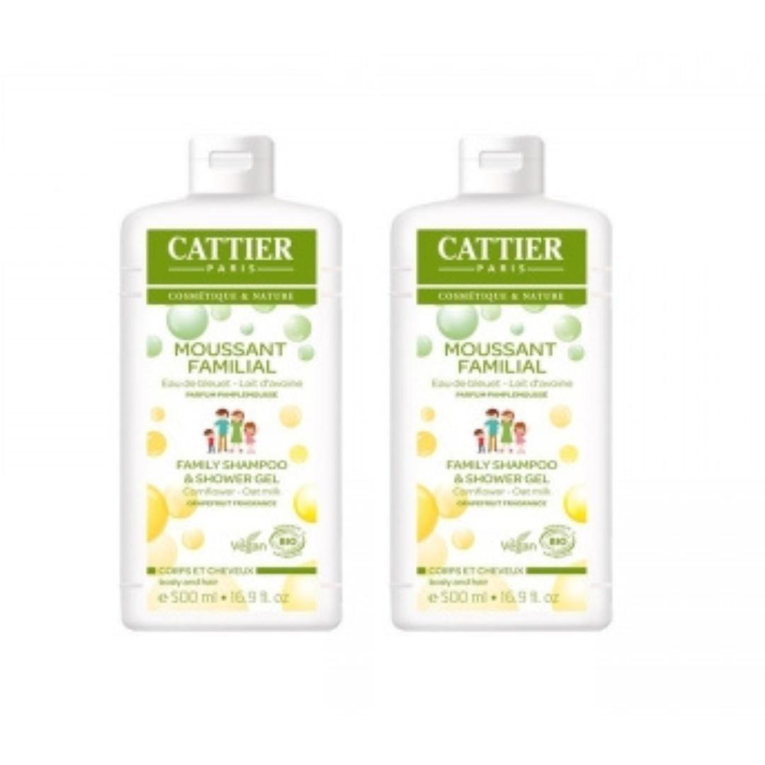 Pack of 2x Cattier Gentle Shower Gel and Shampoo 2x500ml