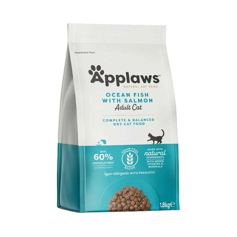 Applaws Cat Dry Adulte Poisson et Saumon 1,8 kg Croquettes naturelles pour chats sans céréales