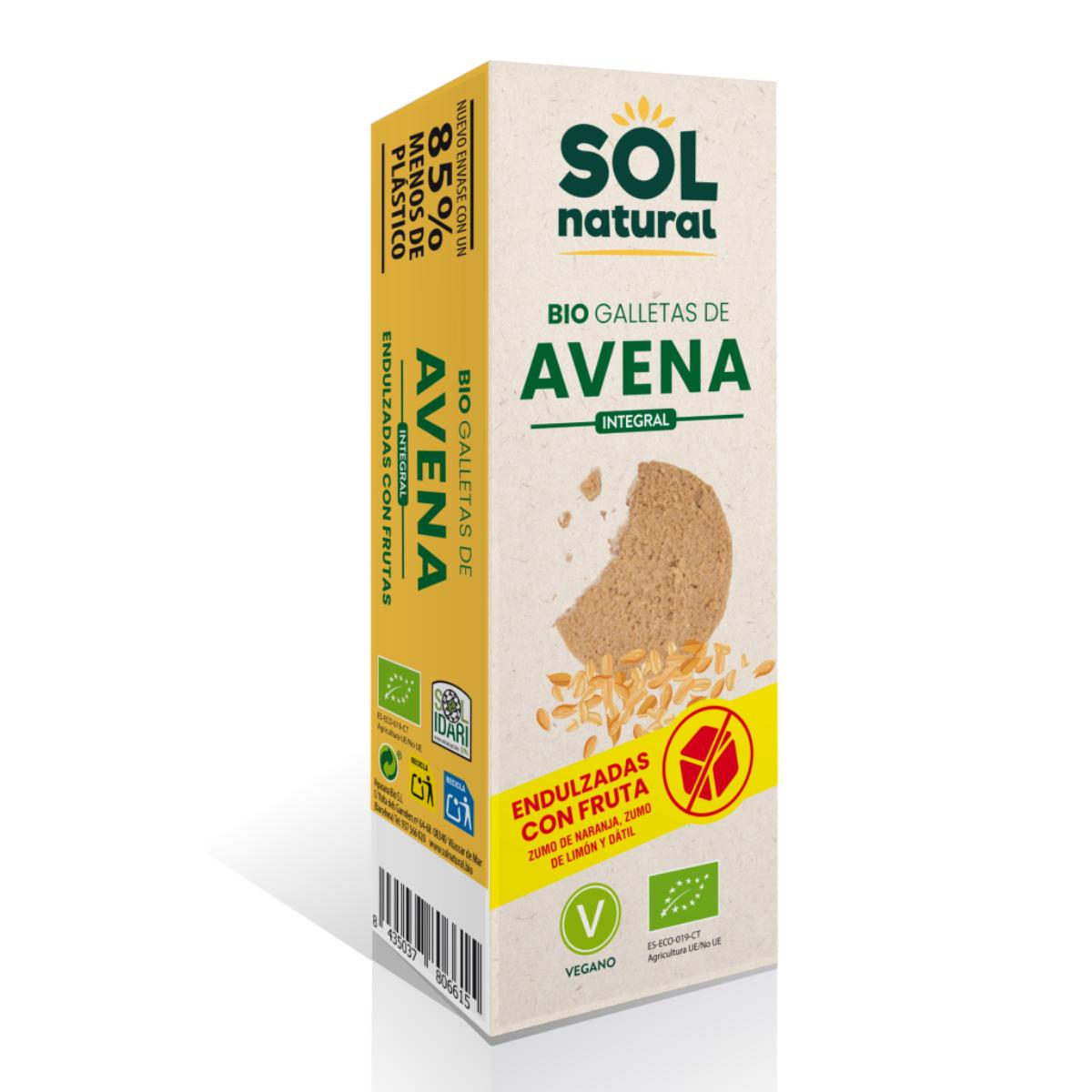 Ciasteczka owsiane słodzone owocami Bio Sol Natural 175 g