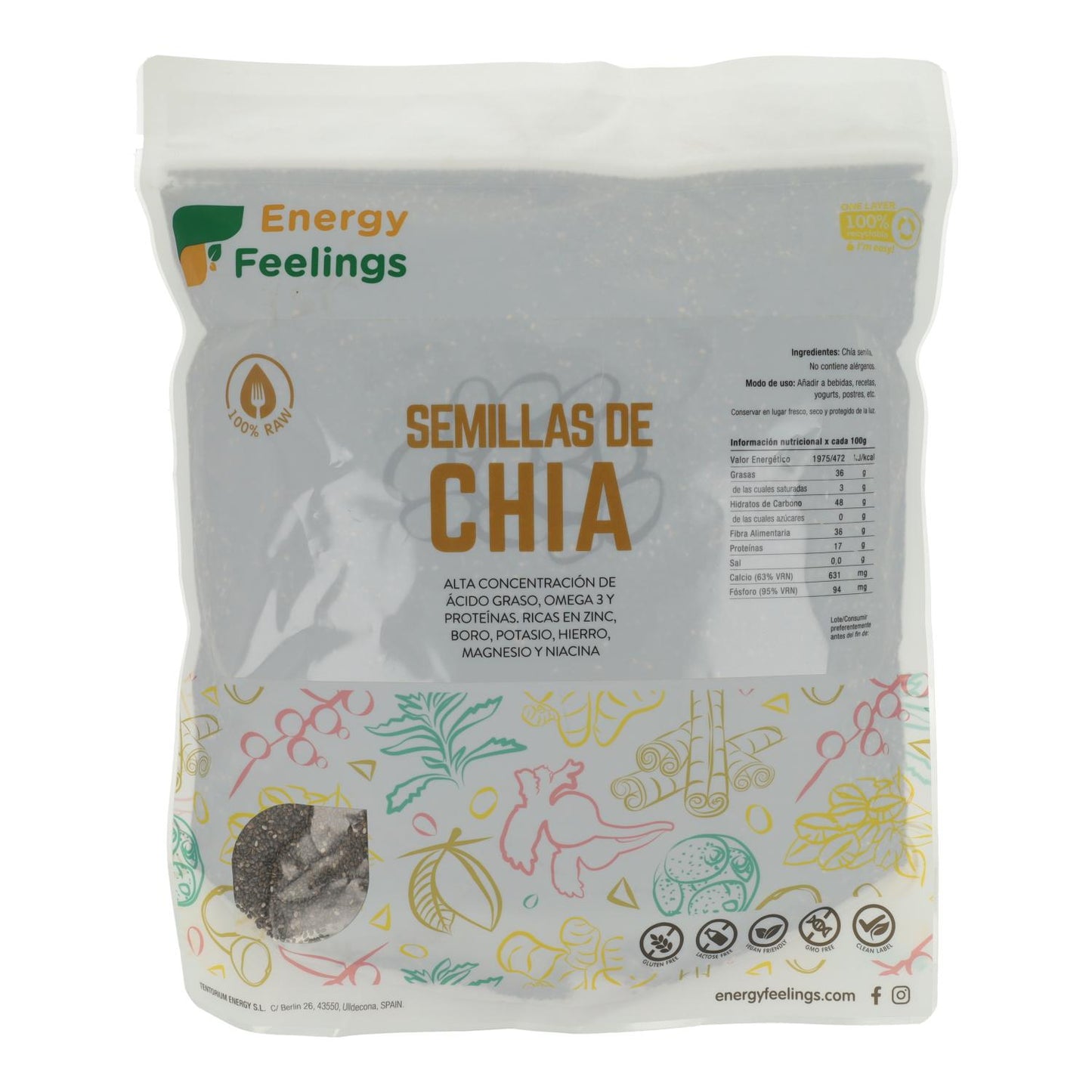 CHIA-frön: (1 kg) XXL-förpackning