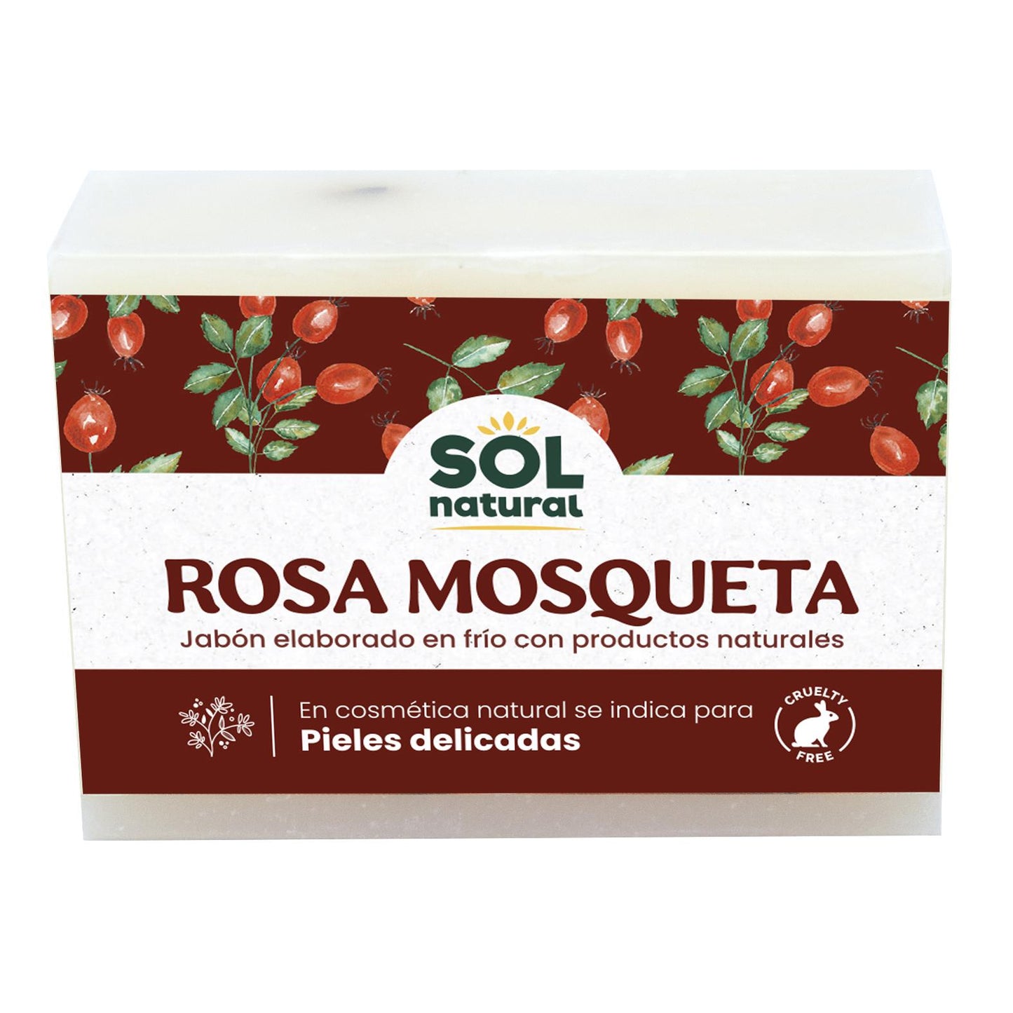 Savon naturel à la rose musquée Sol Natural 100 g