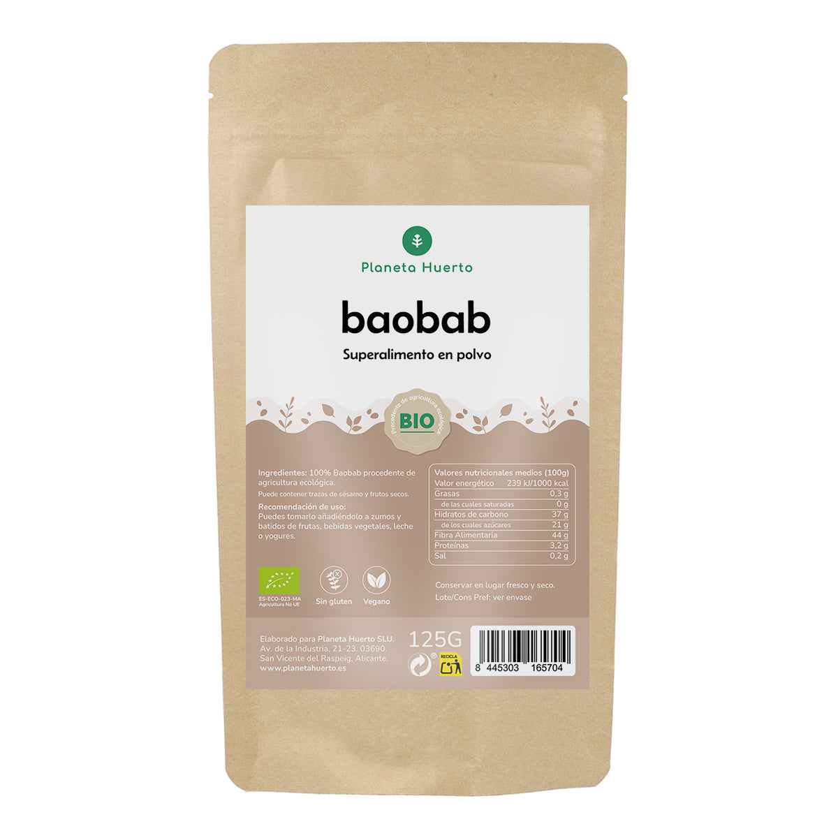 Baobab powder Eco Planeta Huerto 125 g