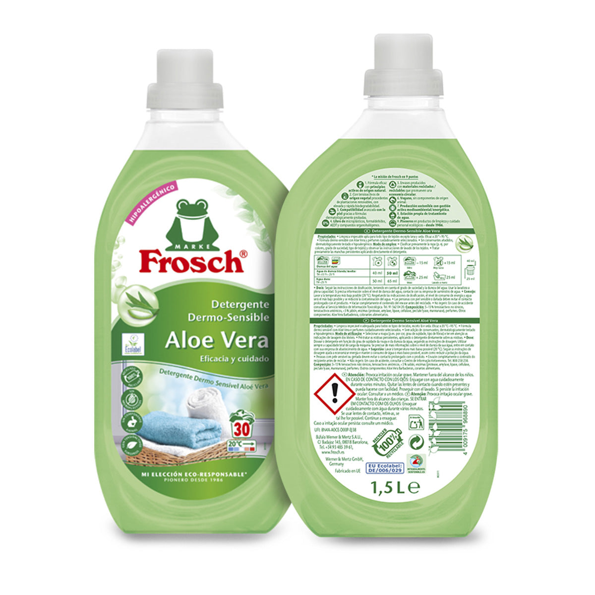 Aloe Vera Waschmittel, Frosch, 1500 ml